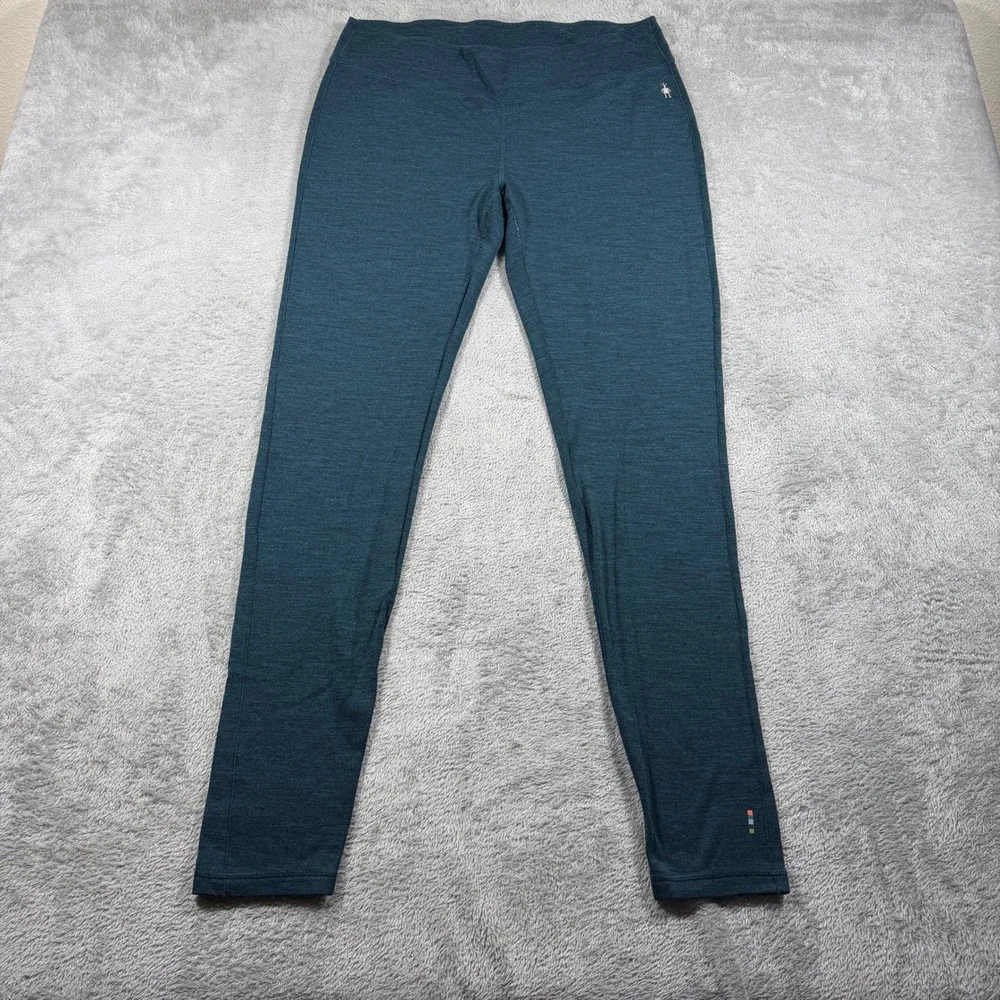 Smartwool Merino 250 Leggings Women XL Blue Base Layer Thermal Pants